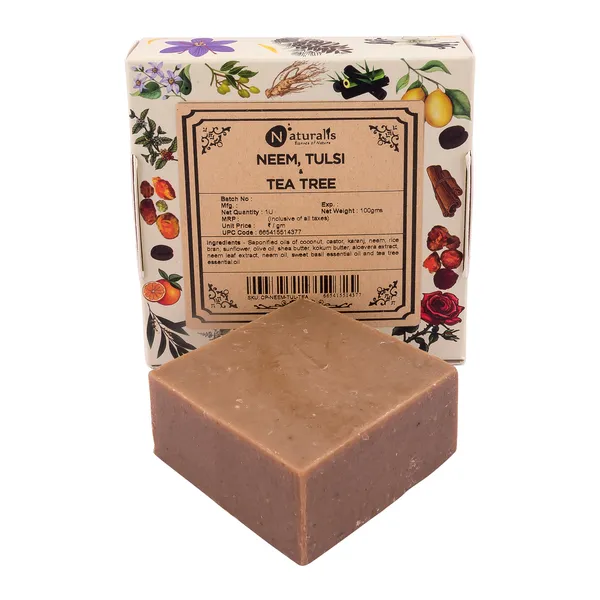 Hand_Milled_Luxury_Neem,_Tulsi_&_Tea_Tree_Solid_Soap_Bar_|_Cold_Process_|_100g