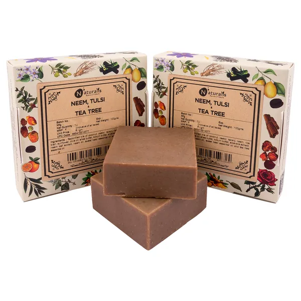 Hand_Milled_Luxury_Neem,_Tulsi_&_Tea_Tree_Solid_Soap_Bar_|_Cold_Process_|_100g