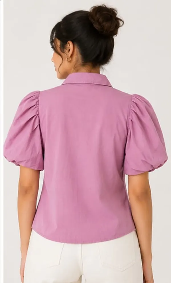 Pink_Rayon_Puff_Sleeve_Embellished_Shirt_For_Women