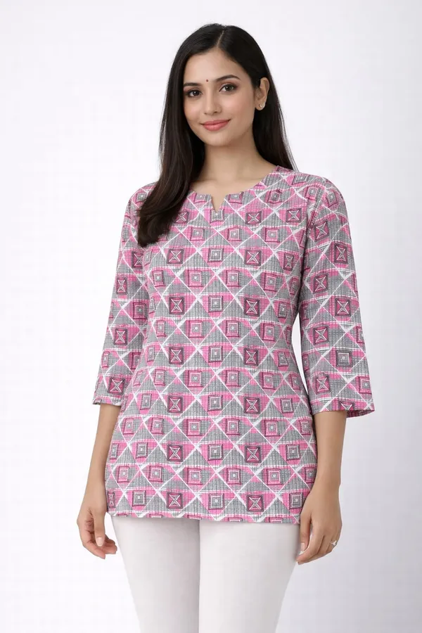 Purple_Cotton_Geometric_Print_Tunic_Kurti_For_Women