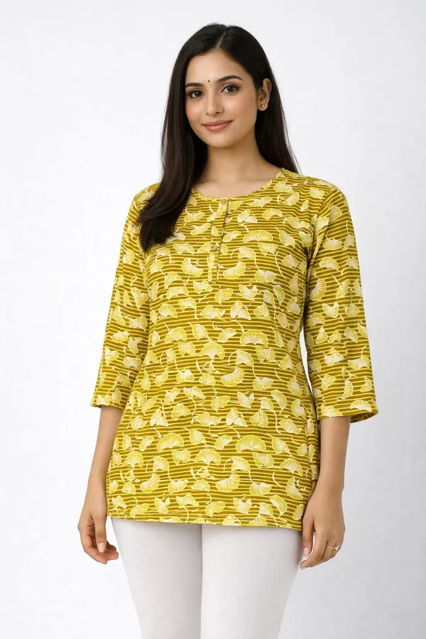 Yellow_Cotton_Printed_Relaxed_Tunic_Top_For_Women