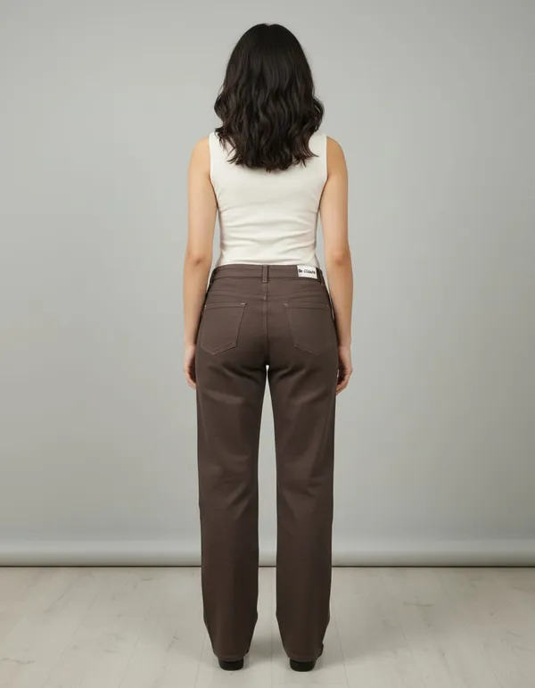 Brown_Denim_High_Waist_Wide_Leg_Trousers_For_Women