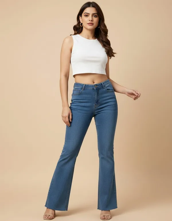Blue_Denim_High_Rise_Flared_Jeans_For_Women