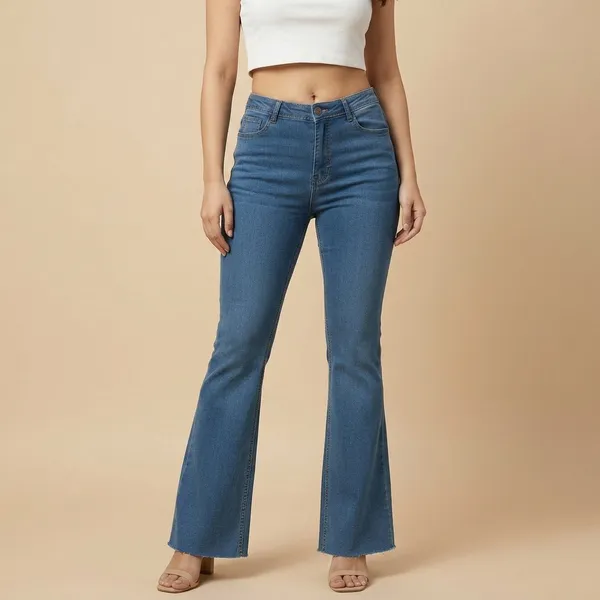Blue_Denim_High_Rise_Flared_Jeans_For_Women