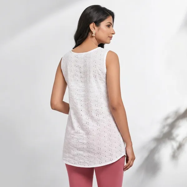 White_Cotton_Eyelet_Sleeveless_Top_For_Women