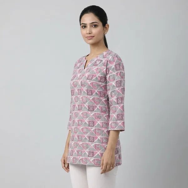 Purple_Cotton_Geometric_Print_Tunic_Kurti_For_Women