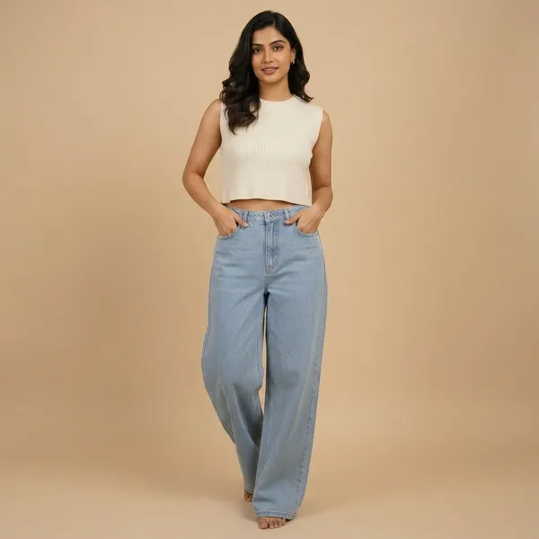 Light_Blue_Denim_High_Waist_Wide_Leg_Jeans_For_Women