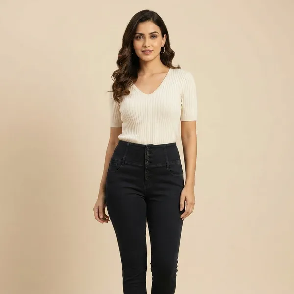 Black_Denim_High_Waist_Skinny_Fit_Jeans_For_Women