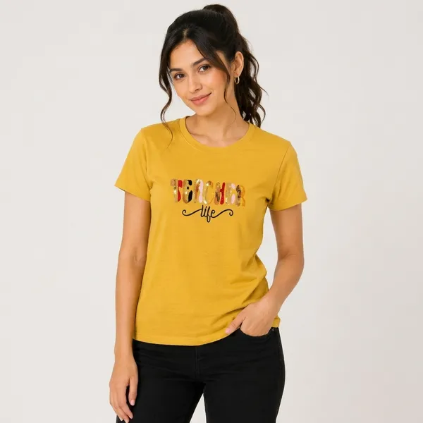 Yellow_Cotton_Graphic_Print_Round_Neck_T-Shirt_For_Women