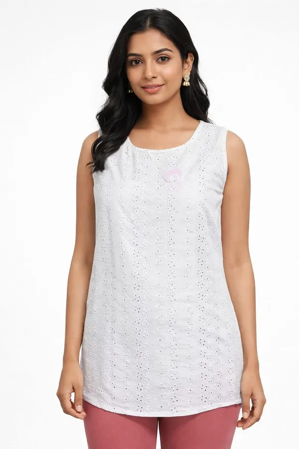 White_Cotton_Eyelet_Sleeveless_Top_For_Women