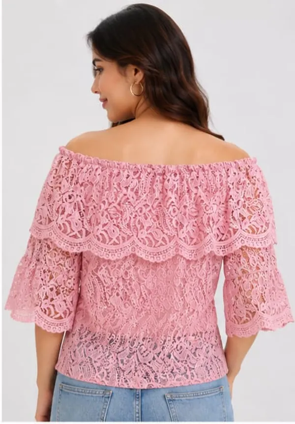 Pink_Net_Lace_Off-Shoulder_Floral_Top_For_Women
