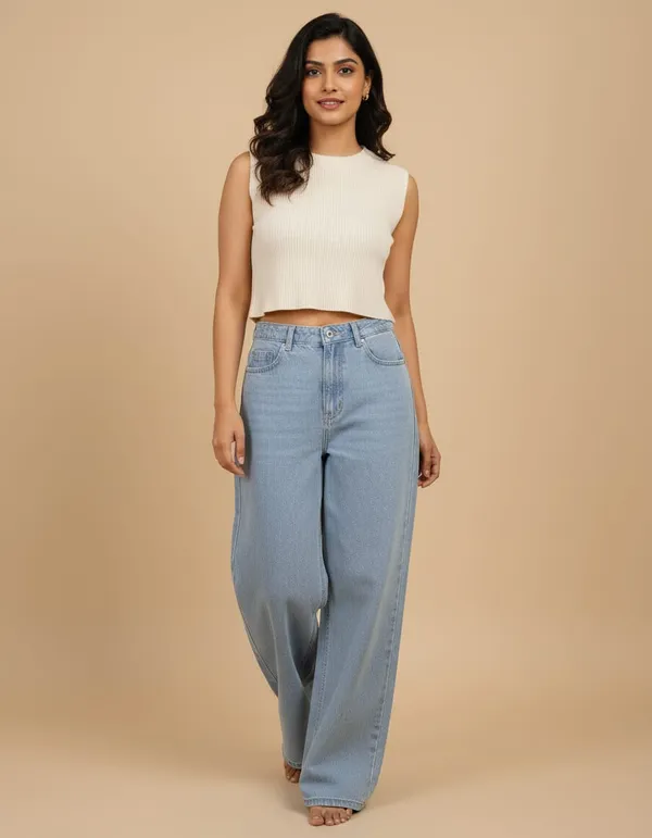 Light_Blue_Denim_High_Waist_Wide_Leg_Jeans_For_Women