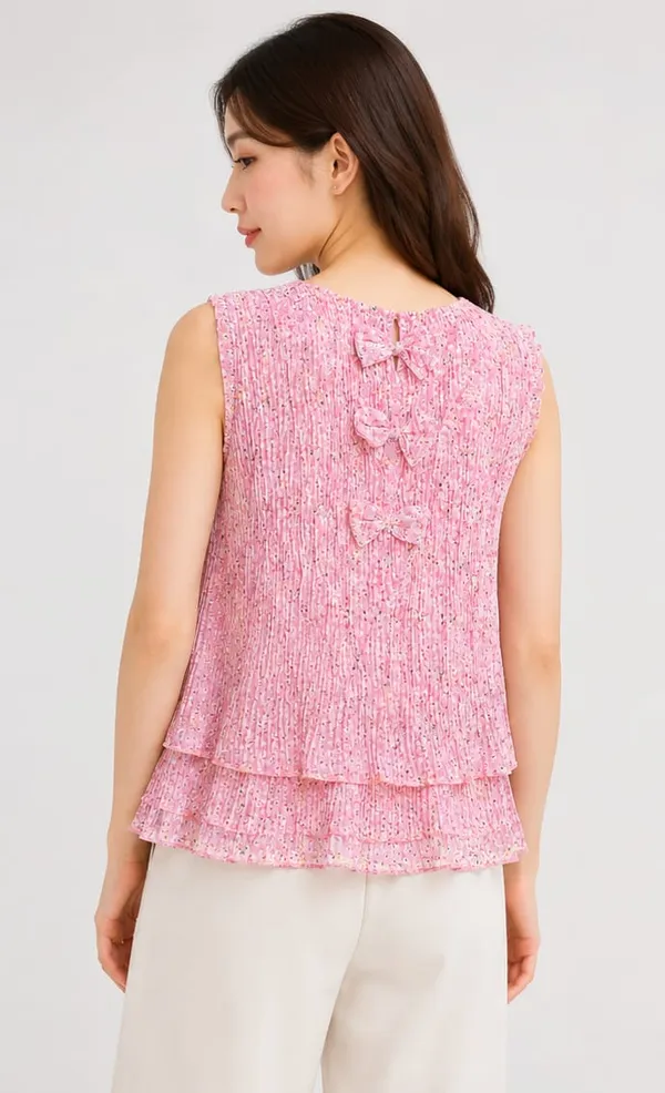 Pink_Crepe_Sleeveless_Sequin_Embellished_Layered_Top_For_Women