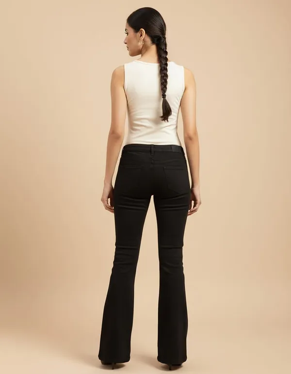 Black_Denim_High_Waist_Flared_Jeans_For_Women