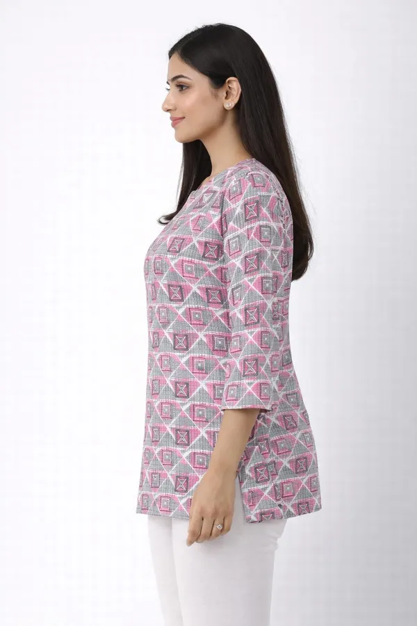 Purple_Cotton_Geometric_Print_Tunic_Kurti_For_Women
