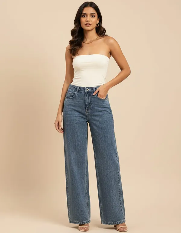 Blue_Denim_High_Waist_Wide_Leg_Jeans_For_Women
