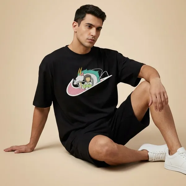 Black_Cotton_Oversized_Spirited_Away_Haku_Dragon_T-Shirt_For_Unisex