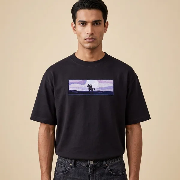 Black_Cotton_Silhouette_Graphic_Print_Oversized_T-Shirt_For_Unisex
