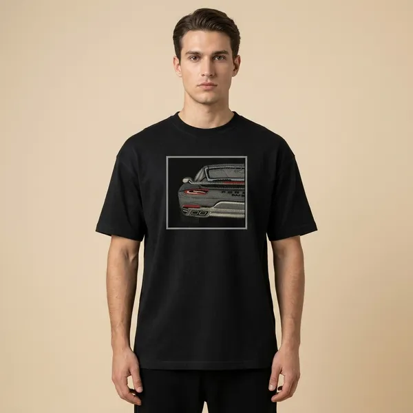 Black_Cotton_Luxury_Sports_Car_Embroidered_T-Shirt_For_Unisex