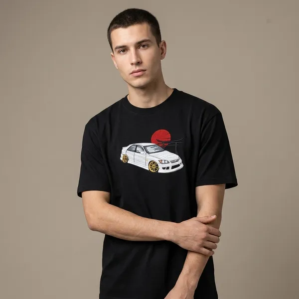 Black_Cotton_Jdm_Car_Embroidered_Graphic_T-Shirt_For_Unisex