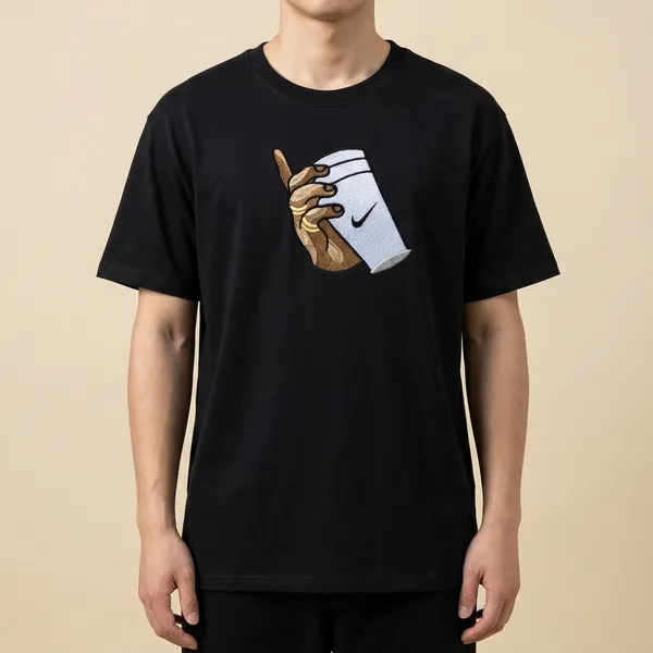 Black_Cotton_Nike_Swoosh_Embroidered_T-Shirt_For_Unisex