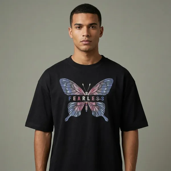 Black_Cotton_Fearless_Butterfly_Print_Oversized_T-Shirt_For_Unisex