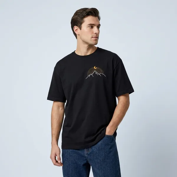 Black_Cotton_Oversized_Mountain_&_Moon_Embroidered_T-Shirt_For_Unisex