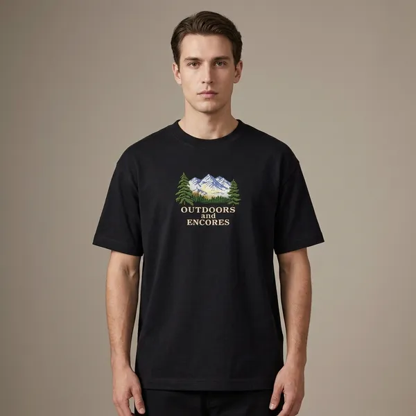 Black_Cotton_Mountain_Embroidered_Outdoors_T-Shirt_For_Unisex