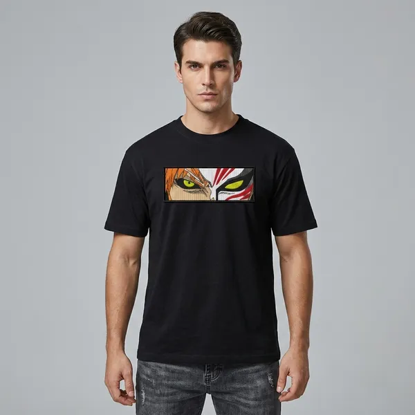 Black_Cotton_Anime_Eyes_Graphic_Print_Streetwear_T-Shirt_For_Unisex