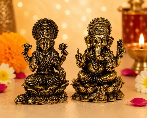 Gold_Brass_Traditional_Ganesha_Lakshmi_Pooja_Idol_Set_Pack_Of_2