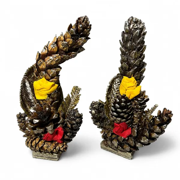 Gold_Deodar_Wood_Rustic_Pine_Cone_Sculpture_With_Roses_Pack_Of_2