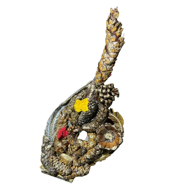 Gold_Deodar_Wood_Rustic_Pine_Cone_Sculpture