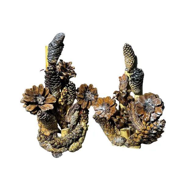 Gold_Deodar_Wood_Rustic_Pine_Cone_Tree_Sculpture_Pack_Of_2
