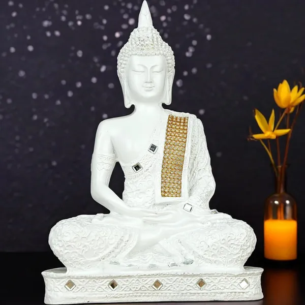 White_Resin_Spiritual_Meditating_Buddha_Statue