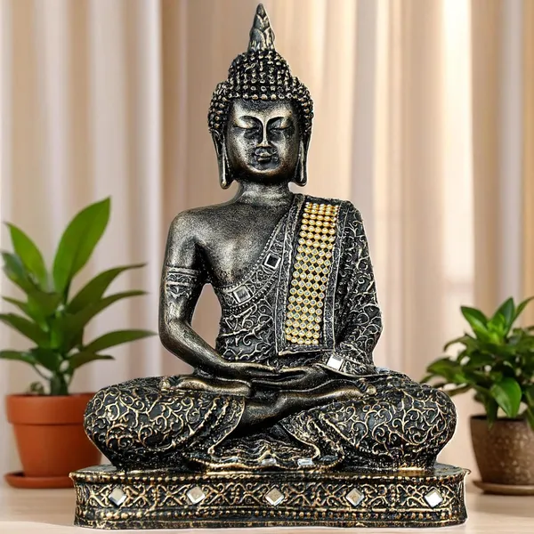 Antique_Gold_Resin_Spiritual_Meditating_Buddha_Statue