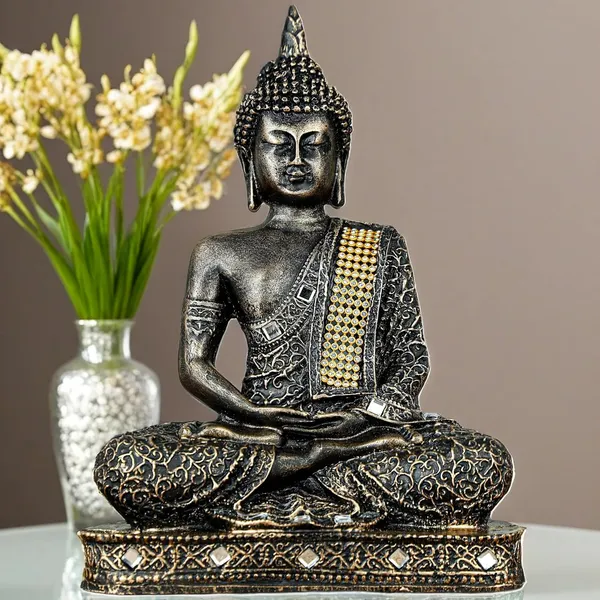 Antique_Gold_Resin_Spiritual_Meditating_Buddha_Statue