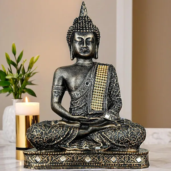 Antique_Gold_Resin_Spiritual_Meditating_Buddha_Statue