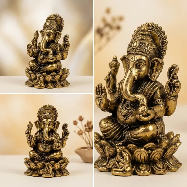 Gold_Brass_Antique_Traditional_Ganesha_Idol_On_Lotus_Base