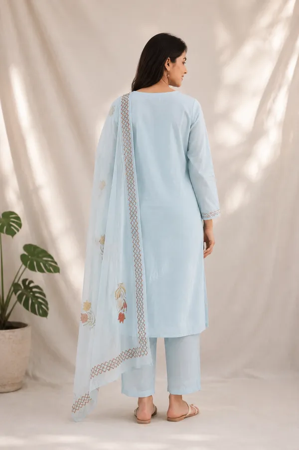 Powder_Blue_Cotton_Anarkali_Kurta_Set_For_Women