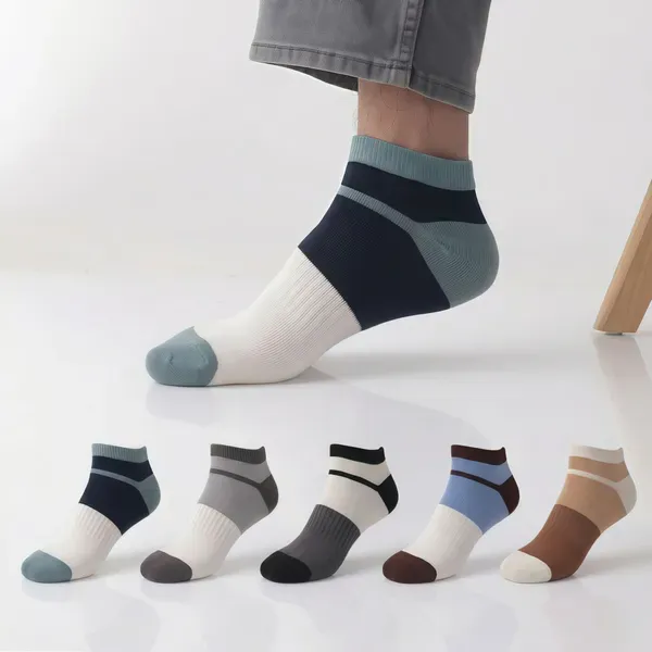 Multicolour_Unisex_Ankle_Length_Socks_Pack_Of_5