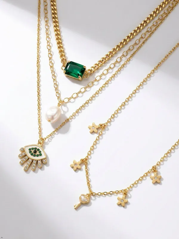 Alayas_Alloy_Gold,_White,_Green_Jewellery_Set_(Pack_Of_6)
