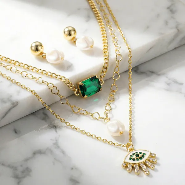 Alayas_Alloy_Gold,_White,_Green_Jewellery_Set_(Pack_Of_6)