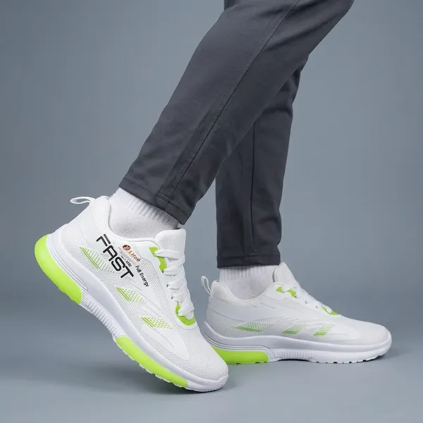 White_And_Neon_Green_Premium_Mesh_Sports_Shoes_For_Men