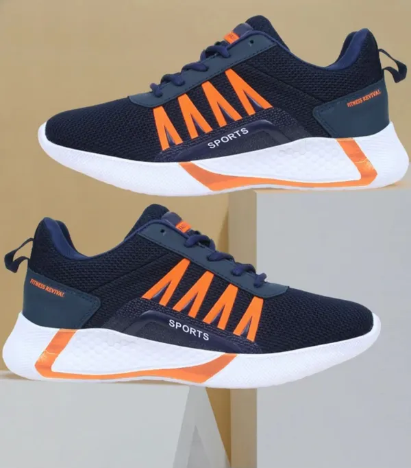 Navy_Blue_And_Orange_Premium_Mesh_Sports_Shoes_For_Men