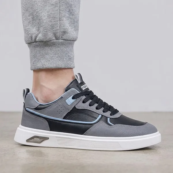 Grey_And_Black_Premium_Synthetic_Leather_And_Mesh_Sports_Shoes_For_Men