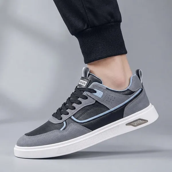 Grey_And_Black_Premium_Synthetic_Leather_And_Mesh_Sports_Shoes_For_Men
