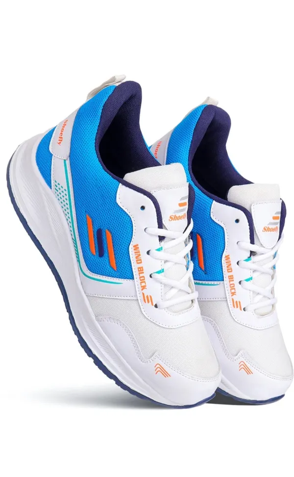 White_And_Blue_Premium_Mesh_And_Synthetic_Sports_Shoes_For_Men