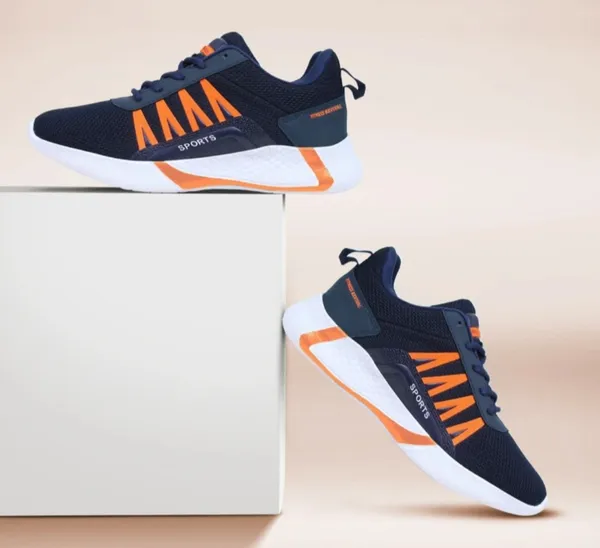 Navy_Blue_And_Orange_Premium_Mesh_Sports_Shoes_For_Men