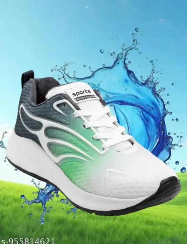 White_And_Green_Premium_Breathable_Mesh_Sports_Shoes_For_Men