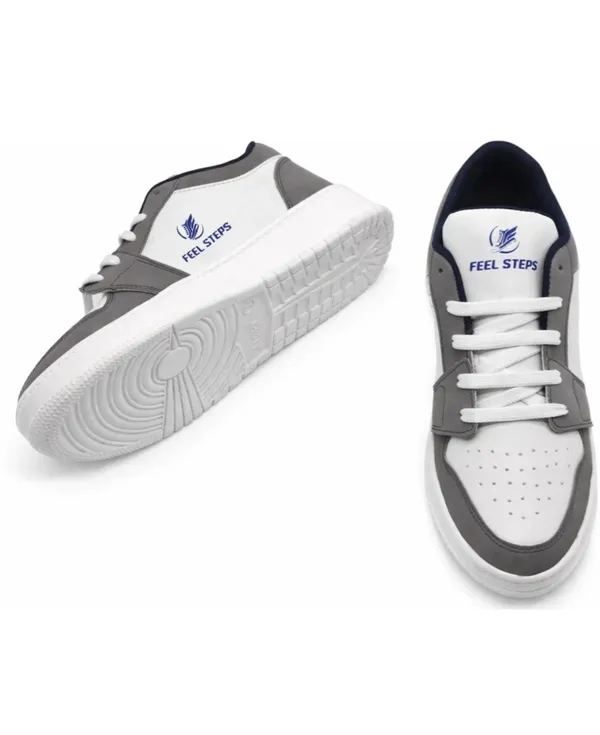 White_And_Grey_Premium_Synthetic_Leather_Sports_Shoes_For_Men